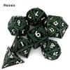 7 sztuk zielony biały smok metalowe kości smok pusty metalowy zestaw kości wielościennych nadaje się do odgrywania ról RPG gra planszowa gra karciana