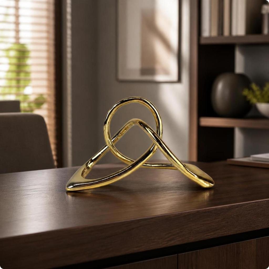 Geometric Knot Sculpture Modern Tabletop Statue Artistic for Office, Minimalists