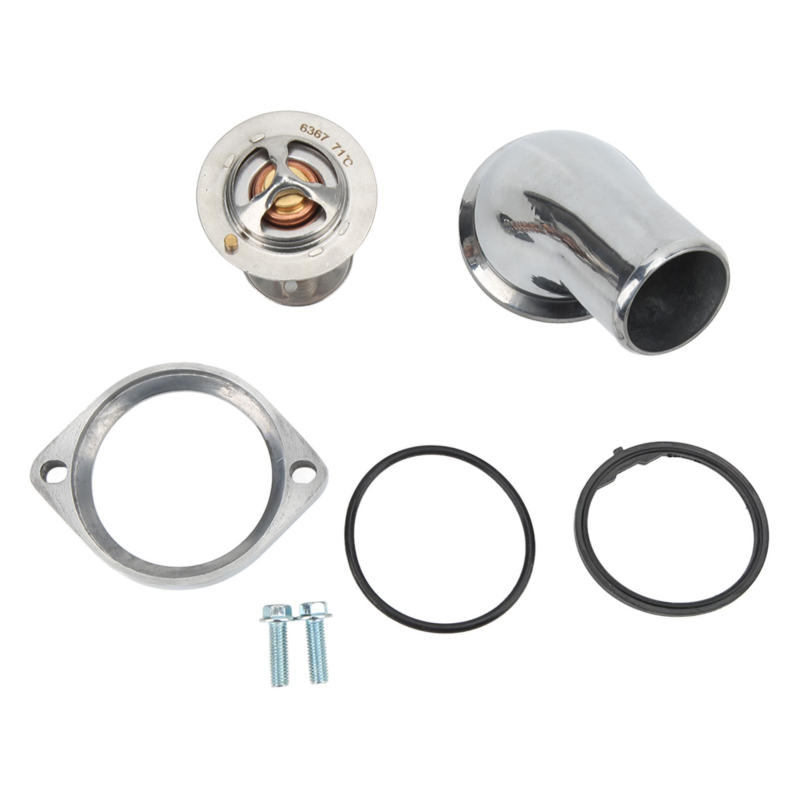 

45 Degree Water Neck Housing with Thermostat 90916‑03046 Replacement for LS LS1 LS2 LS7Chrome