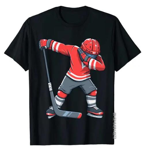 Fun Hockey T-shirt Dab Player Short Sleeve 3D Printed Shirt Suitable for Children, Adults, and Men and Women