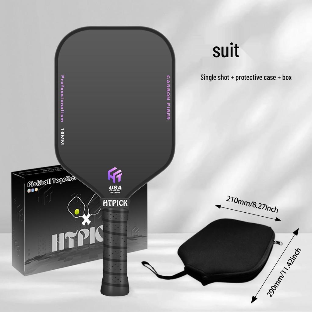 HTPICK Carbon Fiber Frosted Pickleball Racket - Professional Competition Level T700 for Outdoor Sports