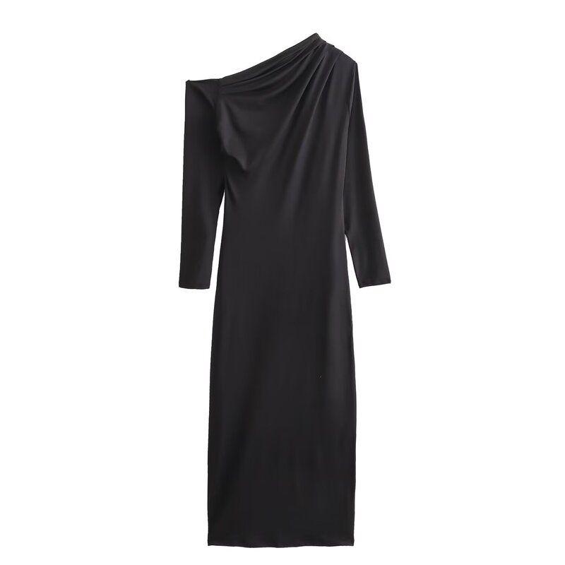 Fashion Style Winter New Women's Clothing Stylish Versatile Asymmetric Nylon Length Dress 1198460 800