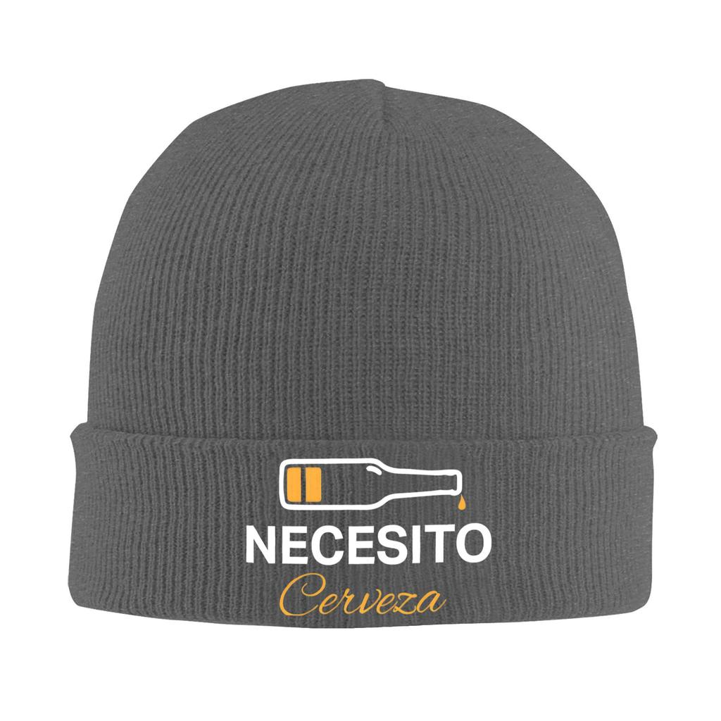 Necesito Cerveza  Knit Cuff Beanie Skull Hats For Women Men Funny Winter Warm Bonnet Hats