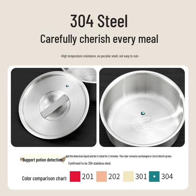304 Stainless Steel Steaming Bowl with Lid