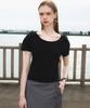 DEHEVE Boat Neck Ribbon Knit [Black]