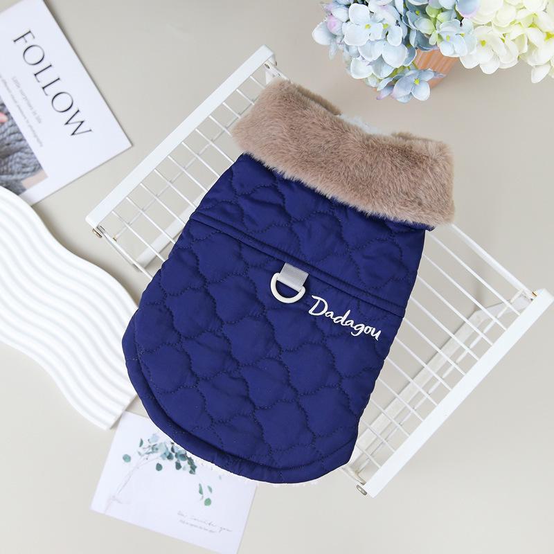 Autumn/Winter Pet Vest: New Cotton Coat with Fur Collar for Cats & Dogs - Available In Three Colors.