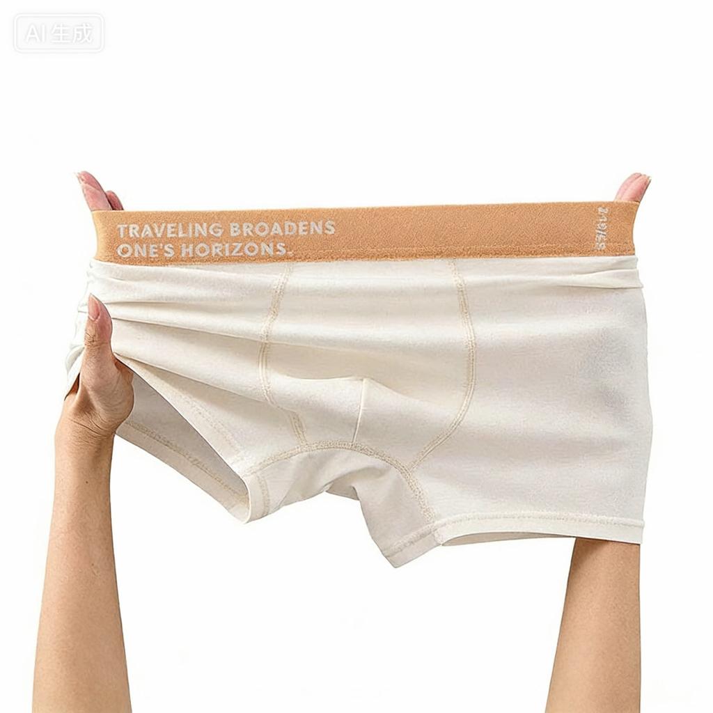 Men's Spring and Summer Light Cotton Breathable Teenager Flat Angle Underwear