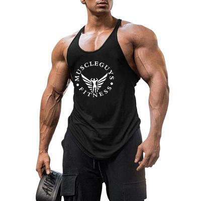 Print Decoration Vests Summer Street Trend Sexy Cotton Loose Tank Top Fitness Bodybuilding Cotton Breathable Stringer Singlet