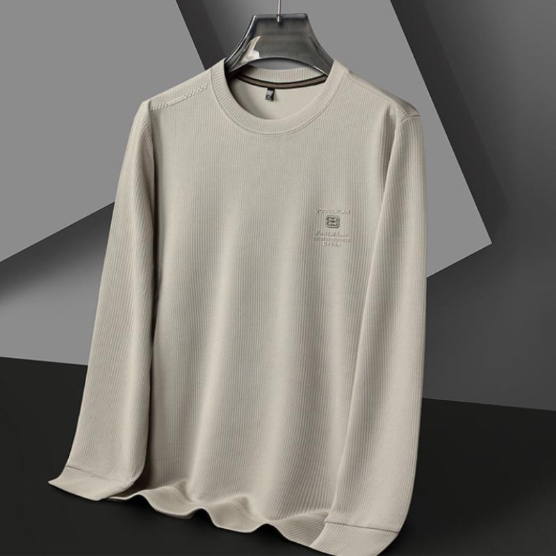 

Men Round Neck Sweater Spring and Autumn Clothes Middle - Aged Man Casual Loose Men s Sweatshirt Simple Top XXL чорний