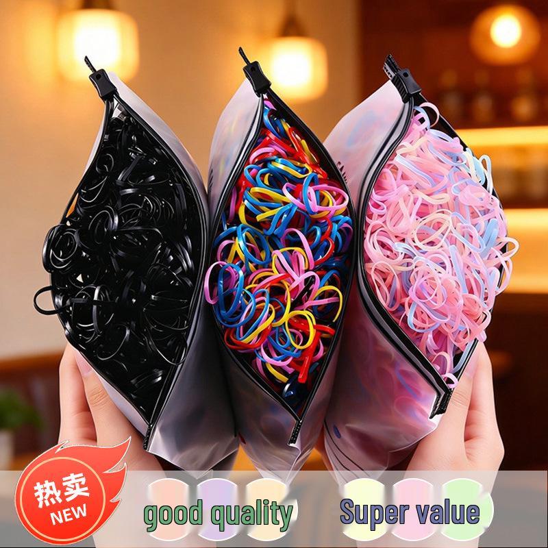 Durable Black Elastic Hair Ties for Women - High Elasticity, Thickened Rubber Bands for Secure Hair Styling