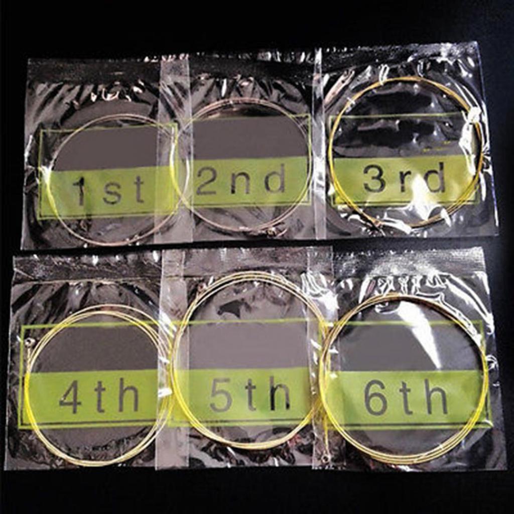 6Pcs/1Set Bronze Steel Strings Warm Balanced Tone for Acoustic Guitar 150XL