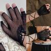 Adult Fish Net Gloves with Bandage Rope Nightclub Mesh Fingerless Elegant Glove