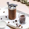 Vintage Portable Manual Coffee Grinder with Wood Grain Stainless Steel Crank Retro Handheld Coffee Bean Grinder for Home Travel