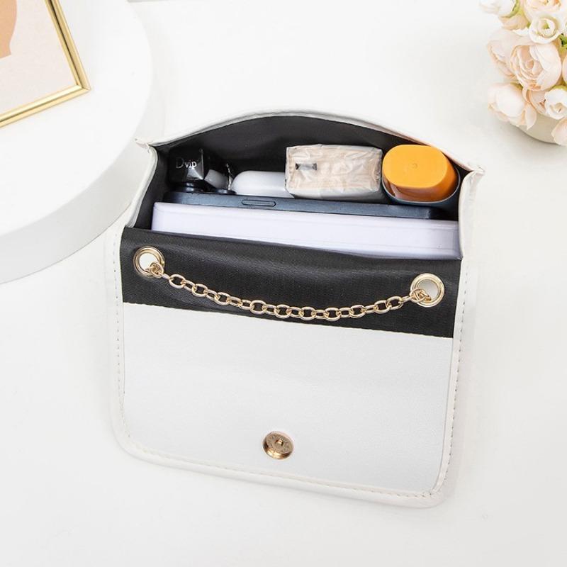 New sweet flower embroidered small square bag simple and fashionable women's chain messenger bag shoulder bag mobile phone bag