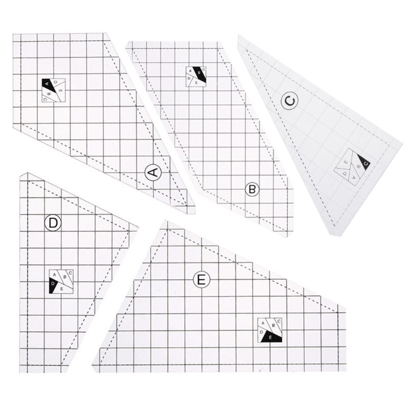 3/4/5Pcs Acrylic Quilting Rulers for Accurate Sewing and Fabric Cutting Measuring Quilting Patchwork Ruler Sewing Tool