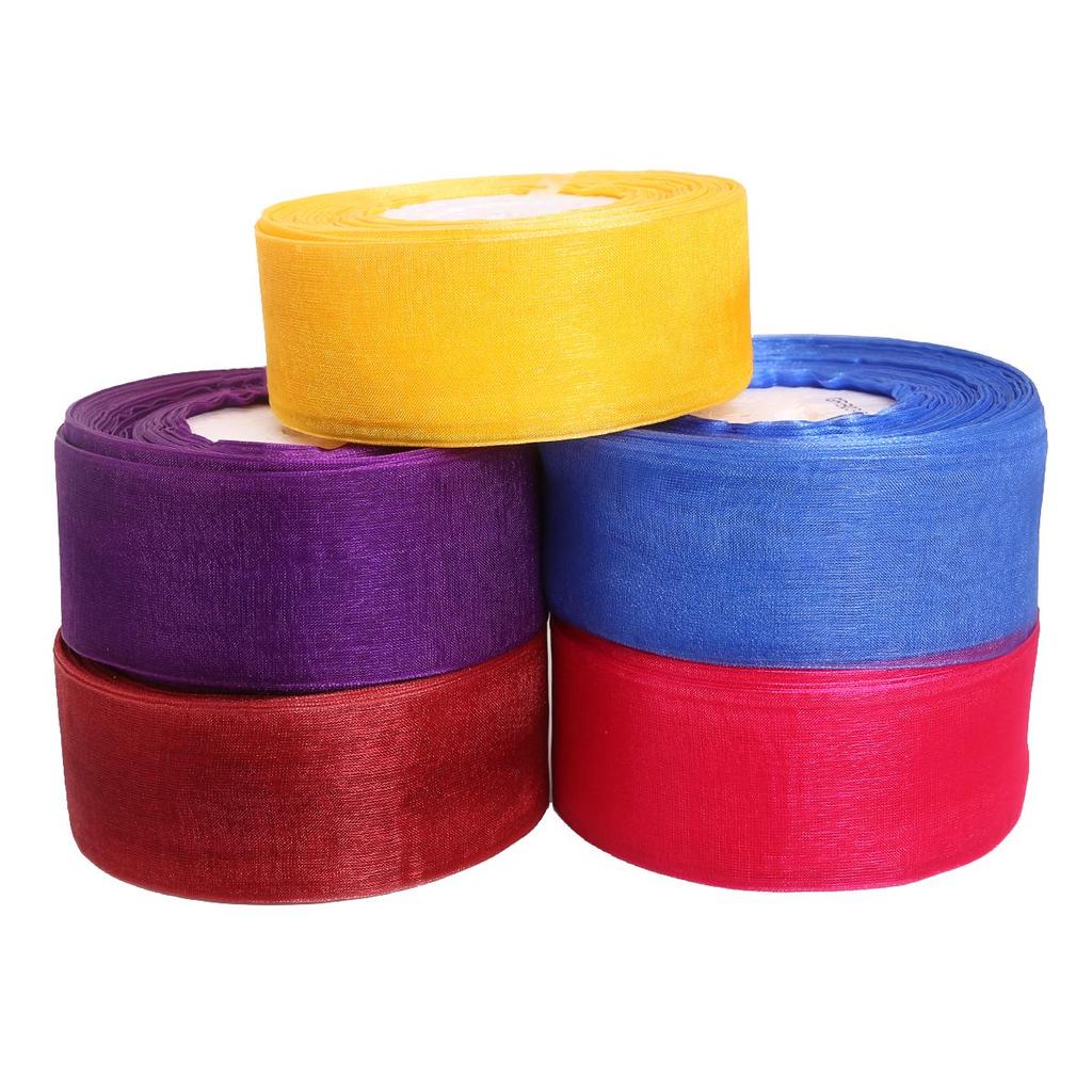 50 Yards Roll Organza Fabric Ribbon, 38mm for Gift Wrapping Party Wedding Decoration DIY