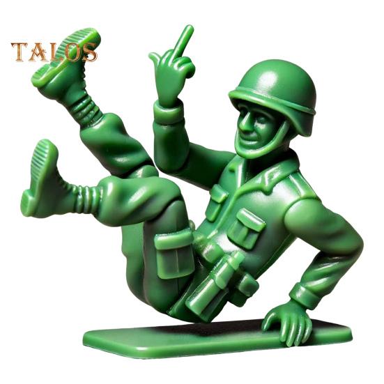 Grønn Soldatfigur Militærmenn Ornament Skrivebordsdekorasjon Miniatyrsoldatstatue for Latespill Militært Temaselskap