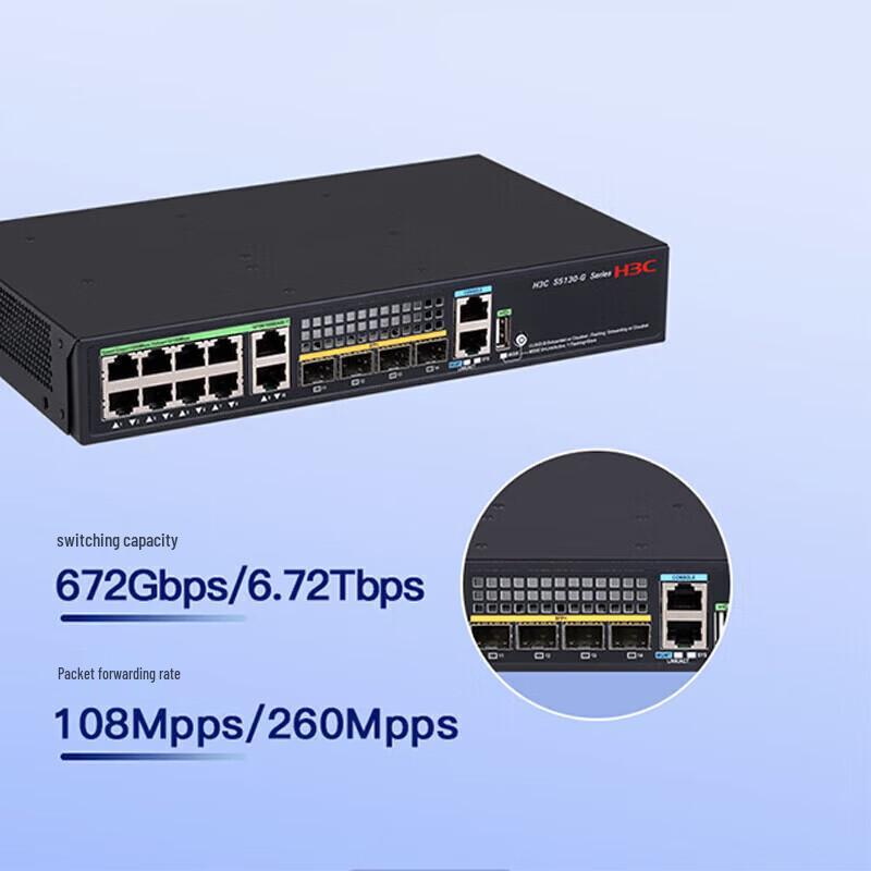 H3C S5130S-10PT4X-EI-Q-G 14-Port Gigabit PoE Managed Switch
