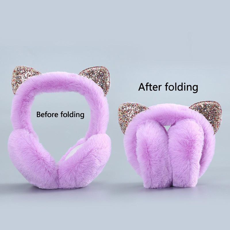 Cute Cat Ears Plush Ear Muffs Winter Children Adult Cycling Warm Ear Protection Windproof Ear Warm Ear Muffs