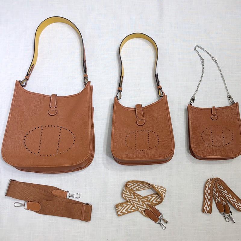 First Layer Cowhide Evelyn Bag Genuine Leather Women's Bag Lychee Patterned Bucket Bag Mini Casual Shoulder Crossbody Bag