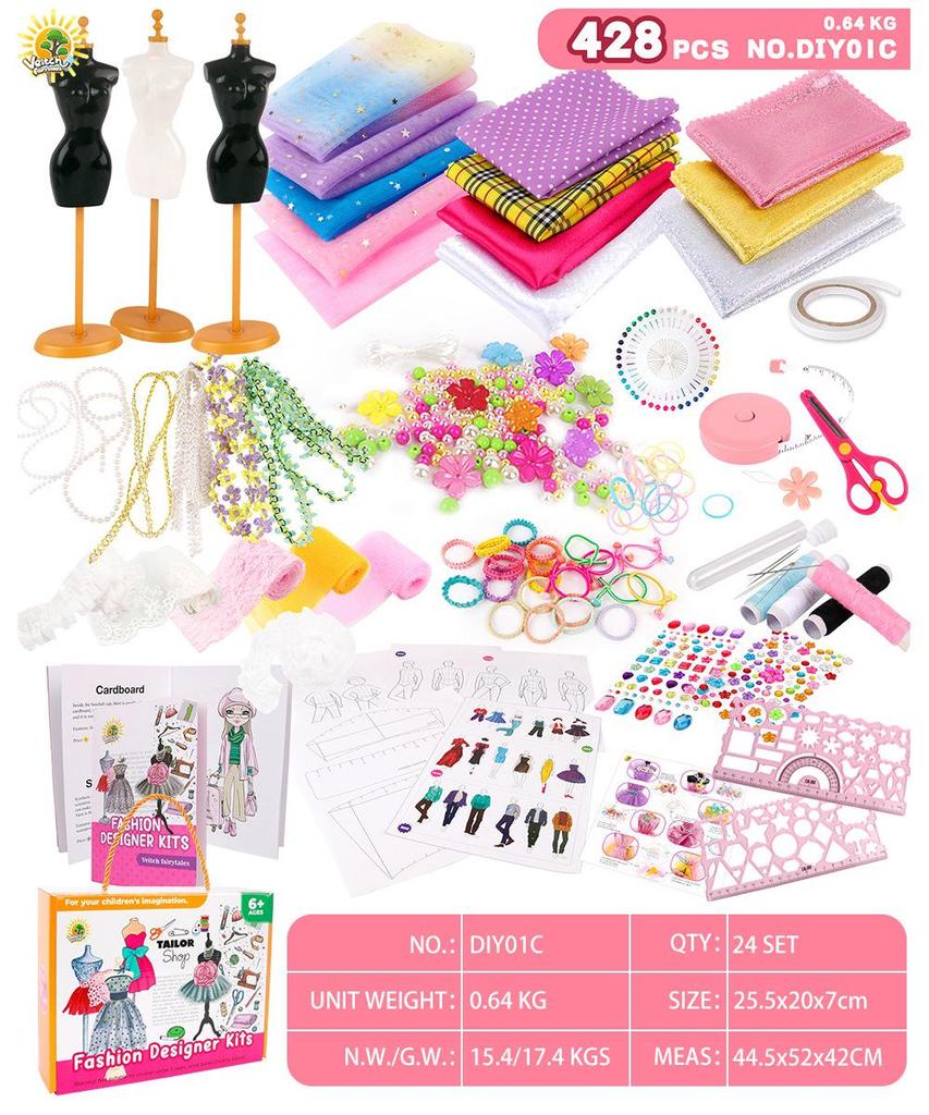 DIY Sewing Set for Creative Girls Ages 6-12: Design and Make Children's Clothing