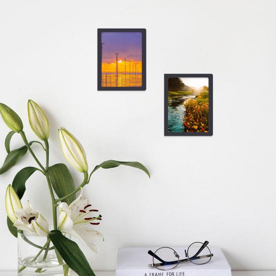 2Pcs Magnetic Photo Frame Sturdy Decorate Convenient Durable Drawing Ornament Decor Home Supplies