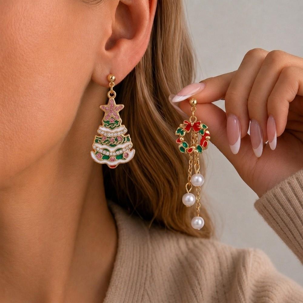 Star Women Christmas Tree Earrings Snowflake Holiday Earrings Holiday Celebration