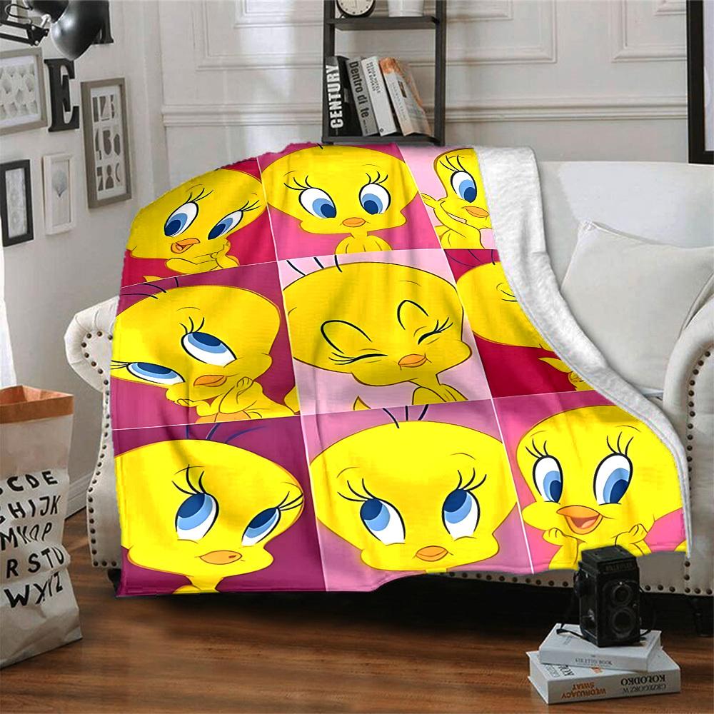 1 Stück Tweety Vogel Decke Leichte Flanell Überwurfdecke für Sofa, Bett, Reisen, Camping, Wohnzimmer, Büro, Couch, Stuhl und Bett