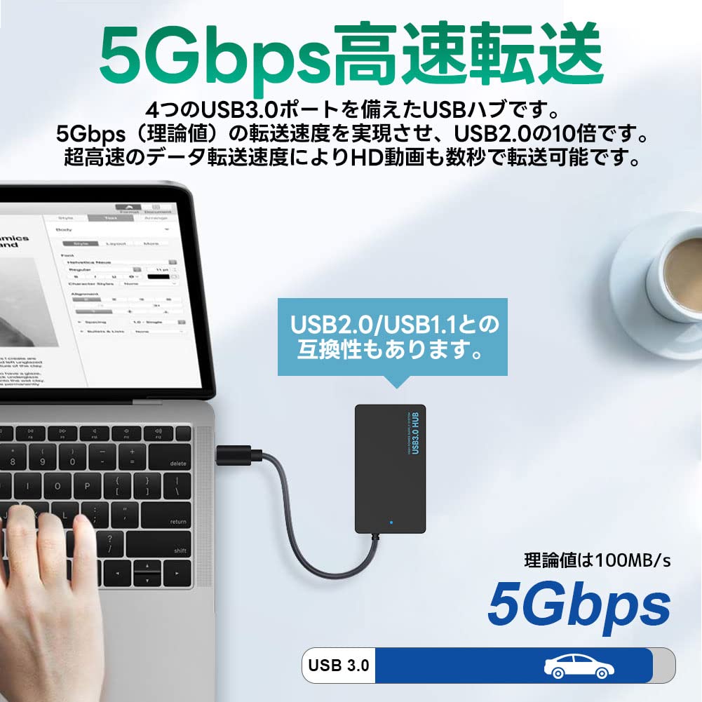 Besince to USB USB USB Data Converts MacBook iPad and More to Supports Working from Home Type-C 3.0 Hub, 4-Port 3.0 Adapter, 4-in-1 Hub, High-Speed