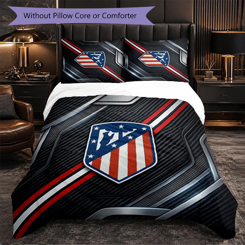Set Lenzuola Atletico Madrid Modello 3 Pezzi Morbida Copripiumino in Microfibra con Federe per Camera da Letto