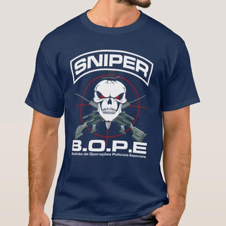BOPE Brazil Special Forces SWAT Sniper T Shirt High Quality Cotton Large Sizes Breathable Top Loose Casual Tshirt S3XL