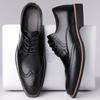 Fashion Big Size Spring Autumn Leather Brogue Shoes Man Designer Soft-soled Men Wedding Shoes Male FashionBusiness Men's Dress Shoe