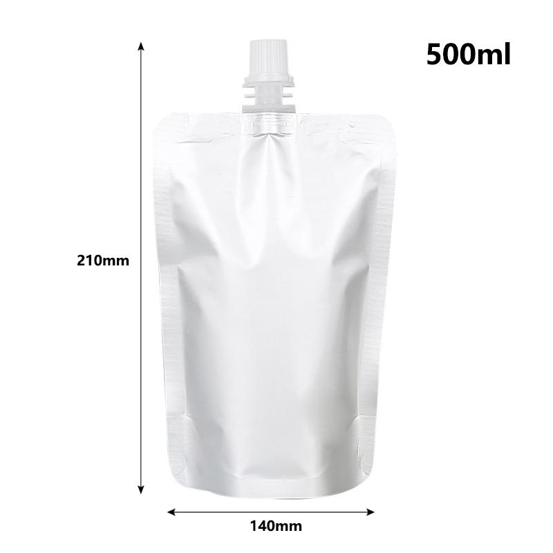 10pcs Transparent Plastic/Aluminum Foil Liquid Package Nozzle Bags Juice Beverage Milk Sealed Stand Up Storage Reusable Pouch