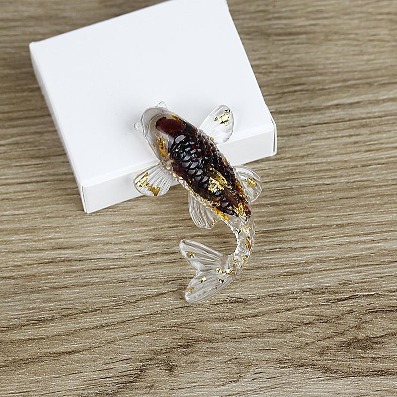 Fish Statue Natural Stone Healing Crystal Carved Animal Figurine Room Decor Reiki Mineral Gemstone Aquarium Decoration Gift