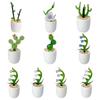 Creative Glass Cactus Ornament Mini Desktop Plant Decor for Office Home Handcrafted Decorative Flower Gifts for Plant Lovers & Desk Accessory