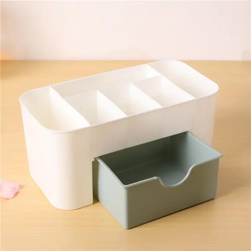 Jewelry and Cosmetics Storage Box, Drawer Style Plastic Office Desktop, Dressing Table, Lipstick Sorting Shelf