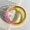 Transparent Jelly Color Wide Bracelet Gradient Geometric Irregular Bangle  Girls