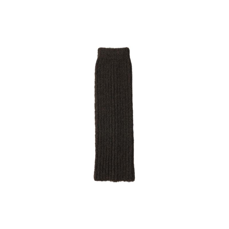 Thick Knit Korean-Style Mid-Calf Scrunch Socks - Warm, Solid Color, Chunky Ribbed Leg Warmers