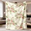 2026 Neue Flanelldecke 1 Stück Stilvoller Blumiger Überwurf mit einem Design aus einem rosa Rosenstrauß, Ultra-weiches und warmes Polyester für den ganzjährigen Gebrauch, Perfekt für