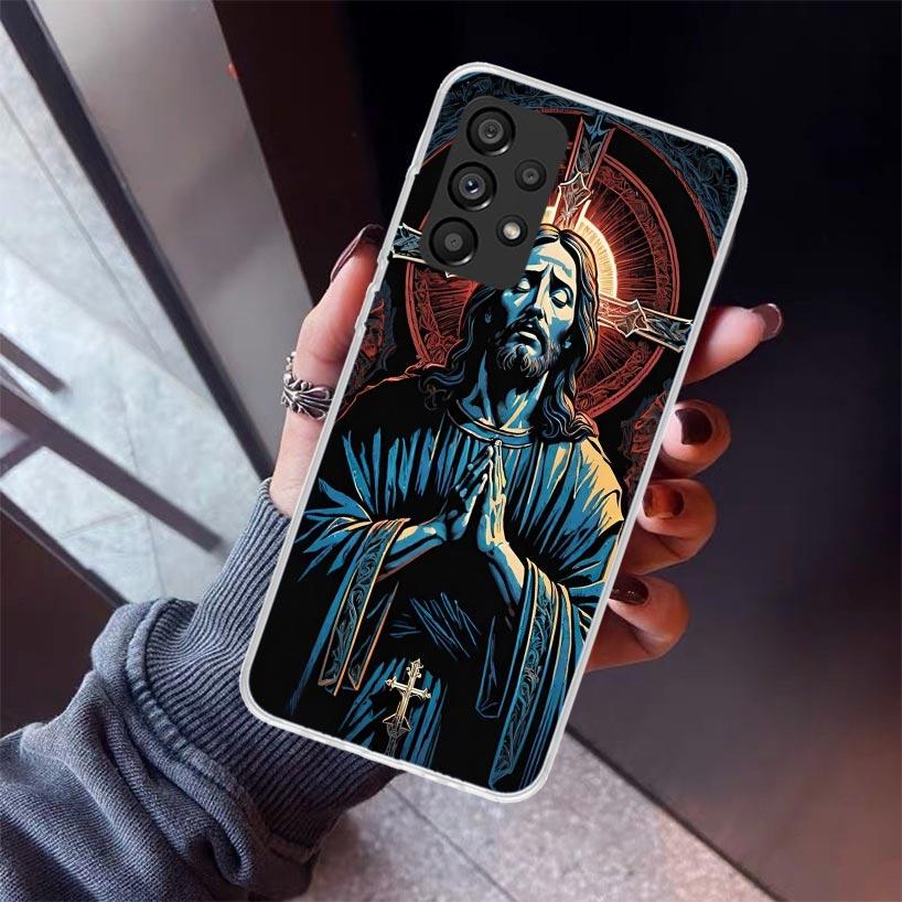 Christian Cross Design Phone Case For Samsung Galaxy A17 A57 A37 A16 A26 A36 A56 A15 A25 A35 A55 A14 A13 A54 A53 A34 A24 A33 A23