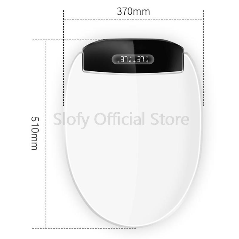 Smart Toilet Cover Bidet Toilet Seat Remote Control Black LED Nightlight Elongated Air Dryer Multiple Spray Modes Nozzle