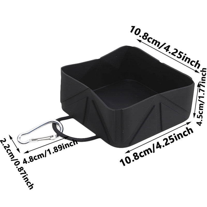Cute Foldable Silicone Dog Bowl Portable Lightweight Pet Water Food Bowl 1-5PCS Outdoor Feeder With Carabiner For Walking Hiking