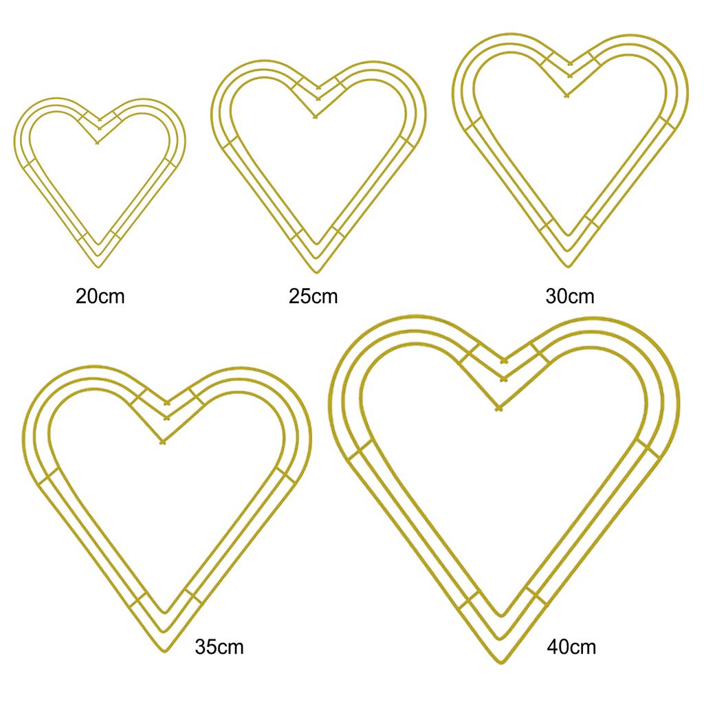 Kranz Eisen Herzförmiger Kranzrahmen DIY Eisenkunst Blumen Dekor Ringe Heimdeko Golden 11,8 Zoll