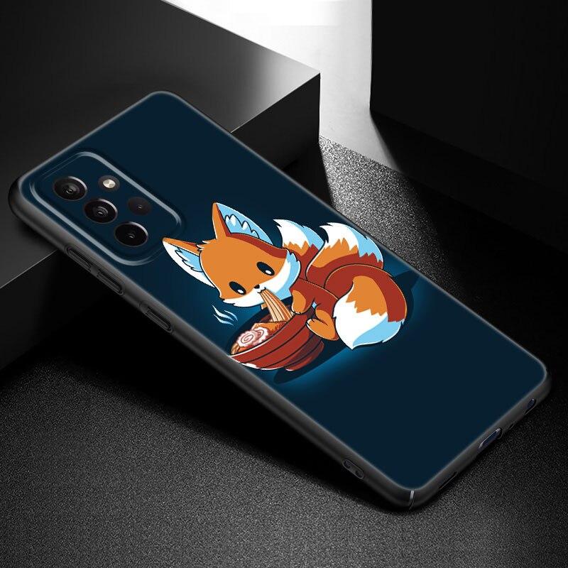 Roztomilé kreslené pouzdro na telefon Animal Fox pro Samsung Galaxy A21 A30 A50 A52 S A13 A22 A32 A33 A53 A73 5G A11 A12 A31 A51 A70 A71 A72