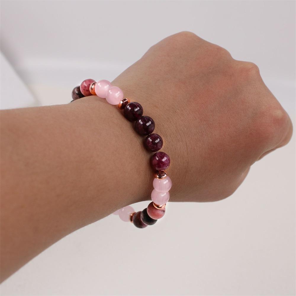 Natural gemstone Pomegranate Stone Bead Bracelet charm Women Garnet Charm Bangles Friendship Gift