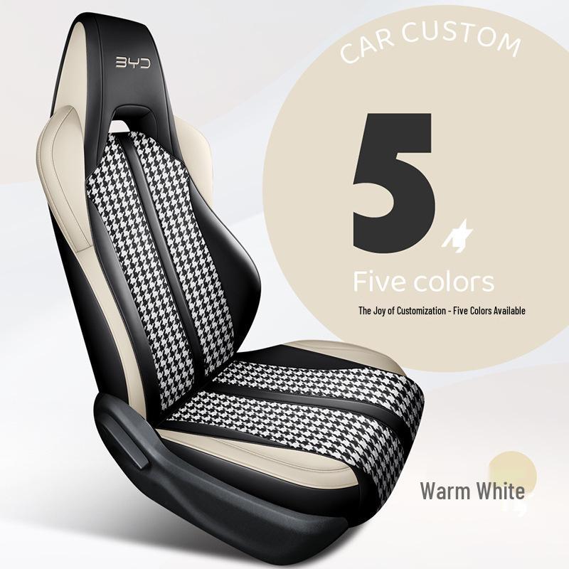 Custom Houndstooth Car Seat Cushions for BYD Seagull, 25-Year Design
