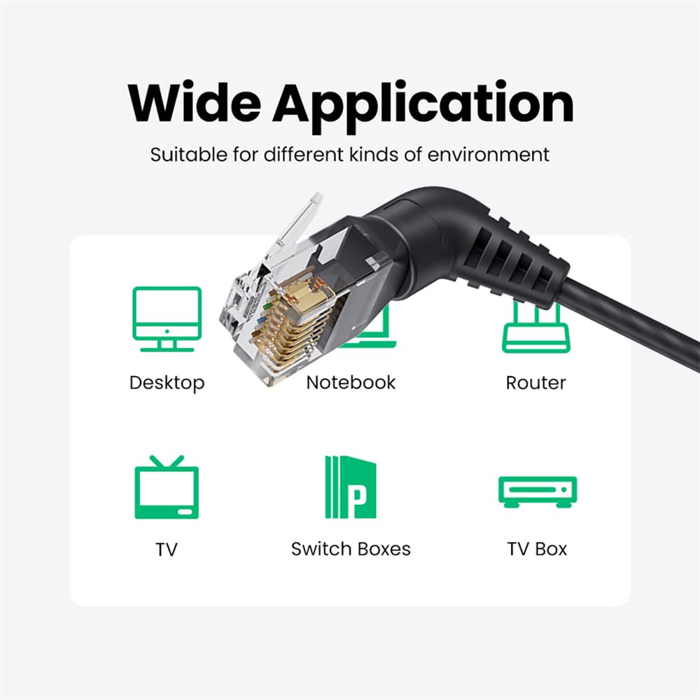 Cablecc 360 Degree Rotating CAT6 UTP Male To Male Rotating Cable with RJ45 8P8C 1000Mbps LAN Ethernet Network 25cm Adapter,