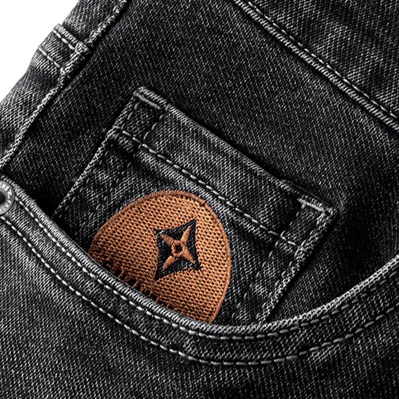 Mao Ren Men's Fleece-Lined Straight-Leg Jeans