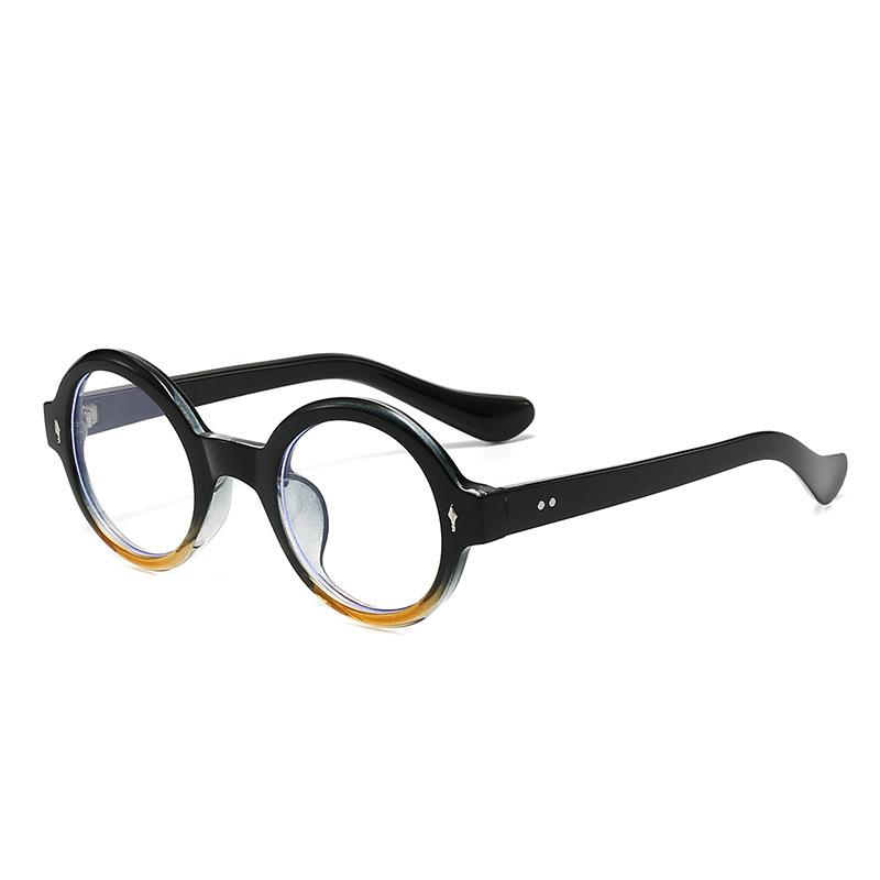  Fashion Round Glasses Frame Anti Blue Light Women Retro Green Leopard Fake Glass Computer Eyeglass