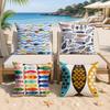 Coastal Fish Simplicity Cushion Cover Silky Short Plush Invisible Zipper Dustproof Sofa Pillow Case For Home Decor